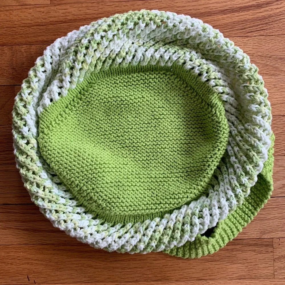 One of a kind, Handmade, Crochet Bag ~ Green & White